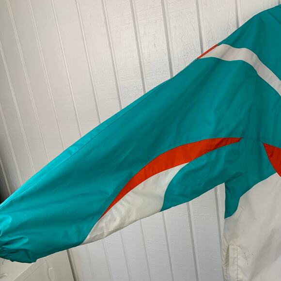 Women Vintage Colorblock Windbreaker Athleisure Hoodie Jacket Teal Size 2XL - Picture 2 of 9